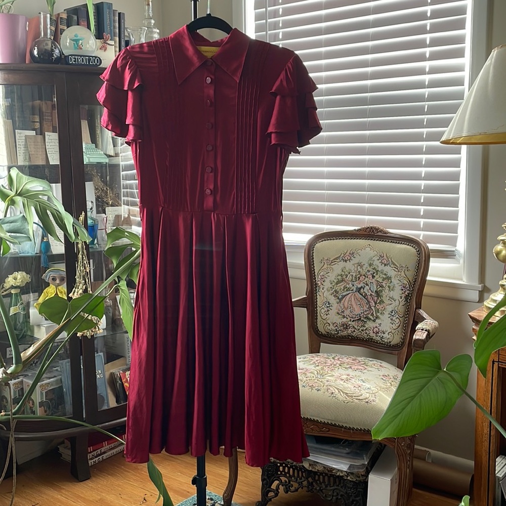 Catherine Malandrino Red Satin Dress ASO Blair Waldorf